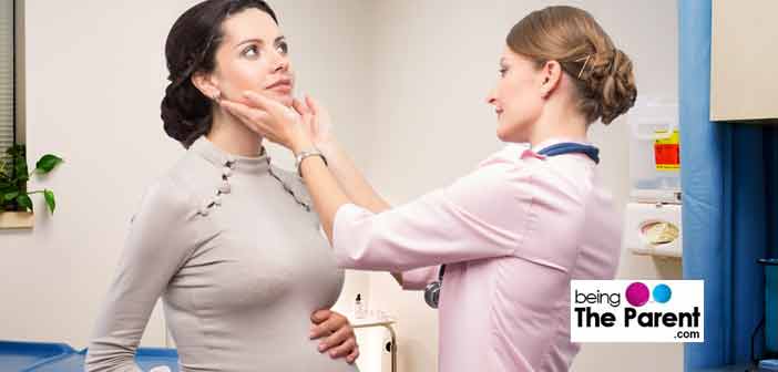 Endocrinologist checking for thyroid