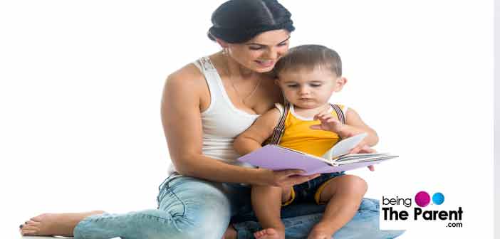 Mother reading to a toddler