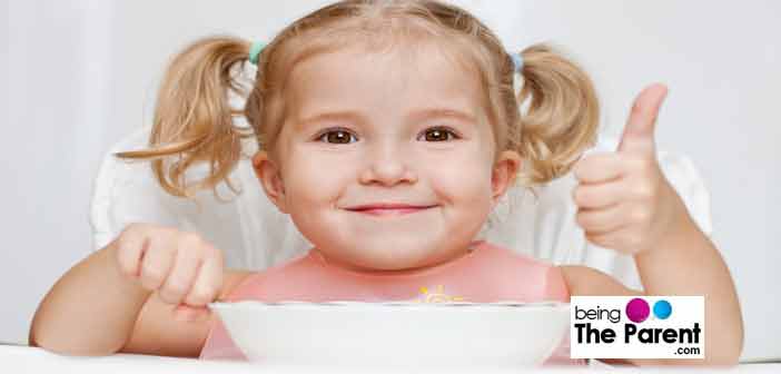 toddler having food