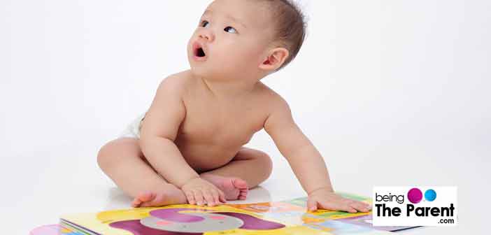 toddler reading a book