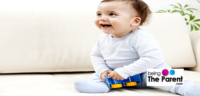 2 year old baby playing