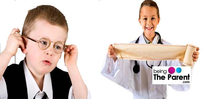 Boy dressed as public servants