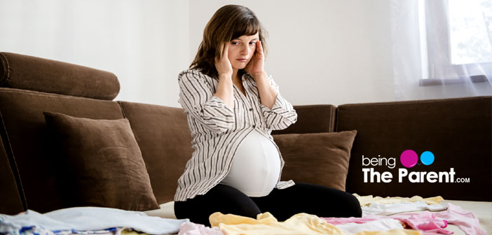 Anxious pregnant woman