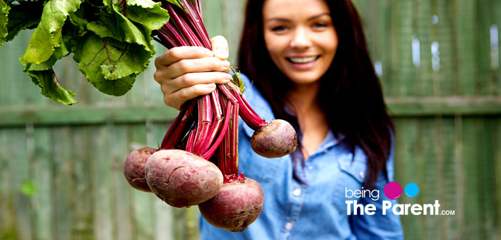 woman with beetroot