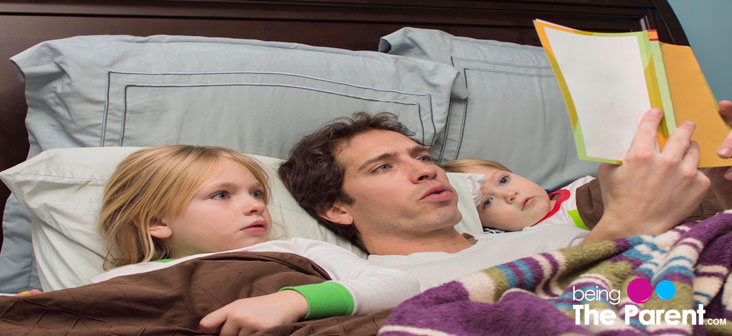 dad reading bedtime story