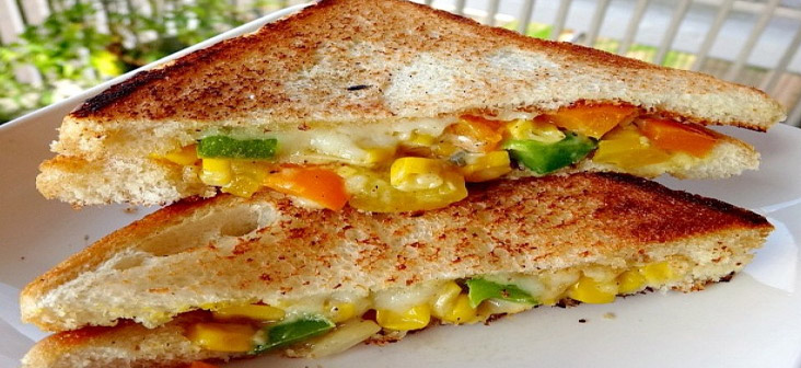 corn capsicum sandwich