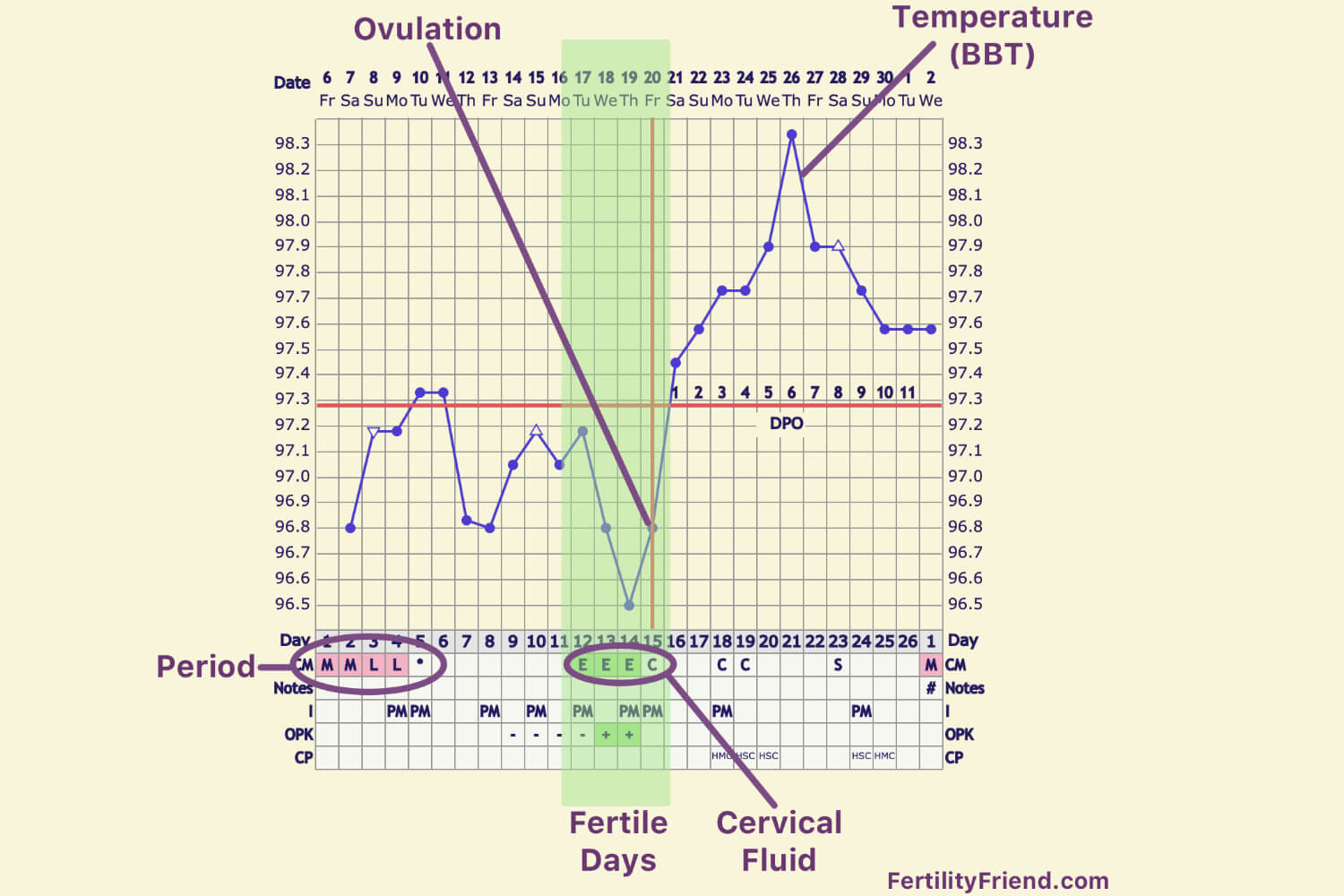 sample ovulation chart 2