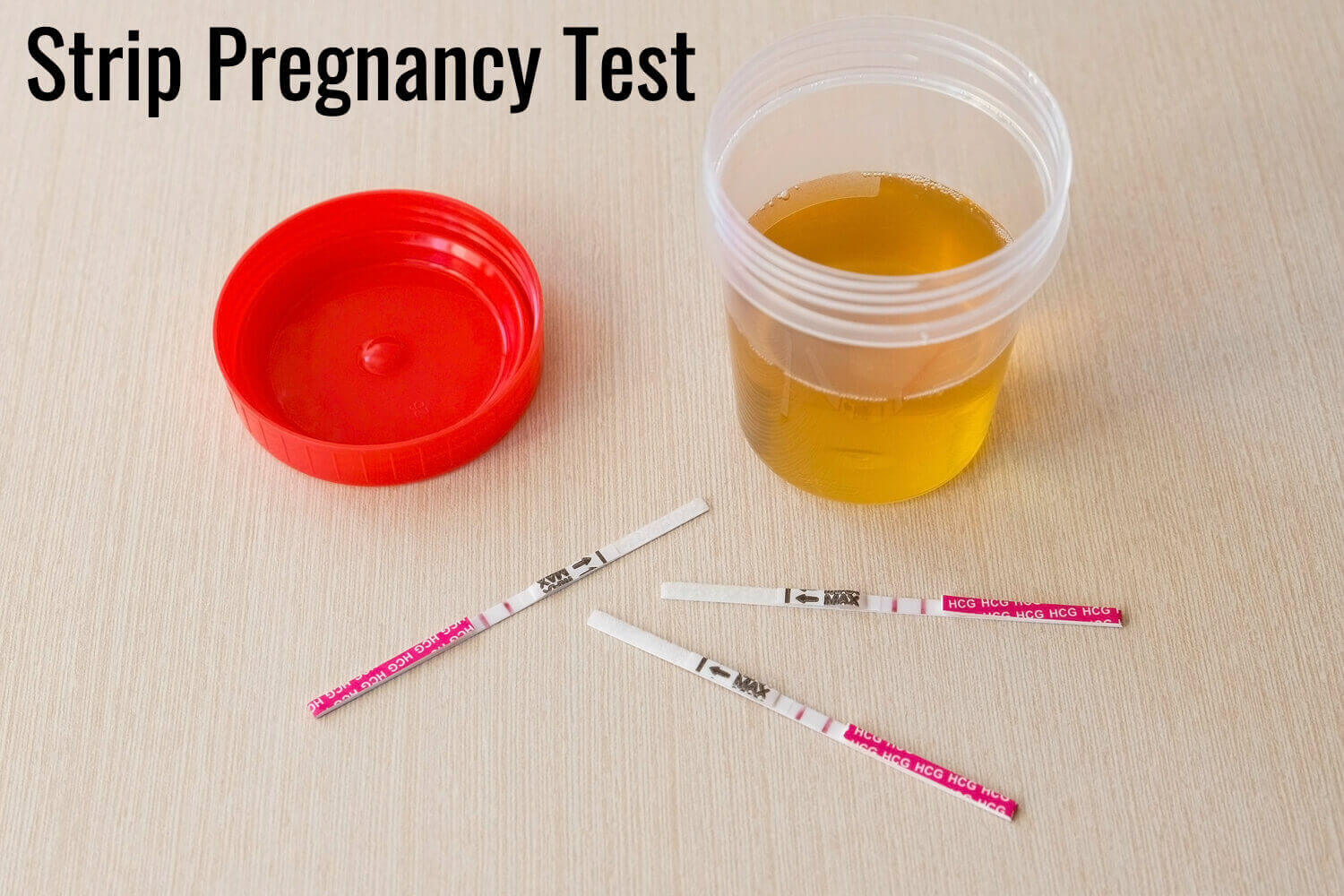 pregnancy test strips and urine sample