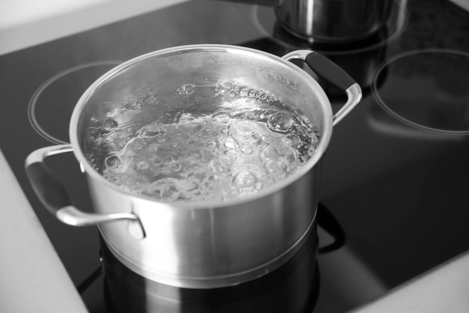 boiling alkaline water