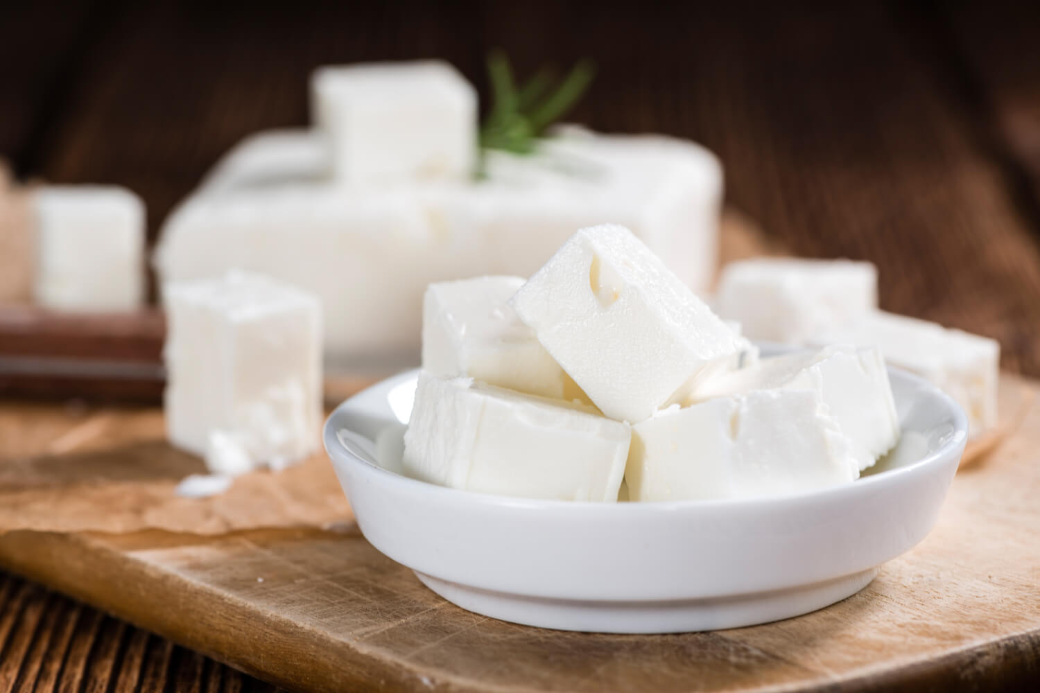 fresh cut feta cheese