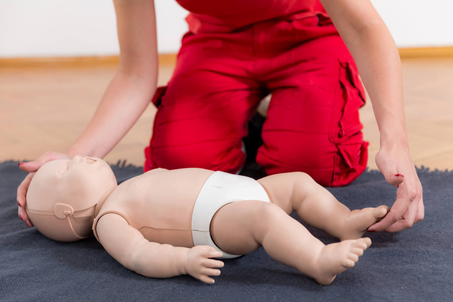 Step 1 of CPR in Babies