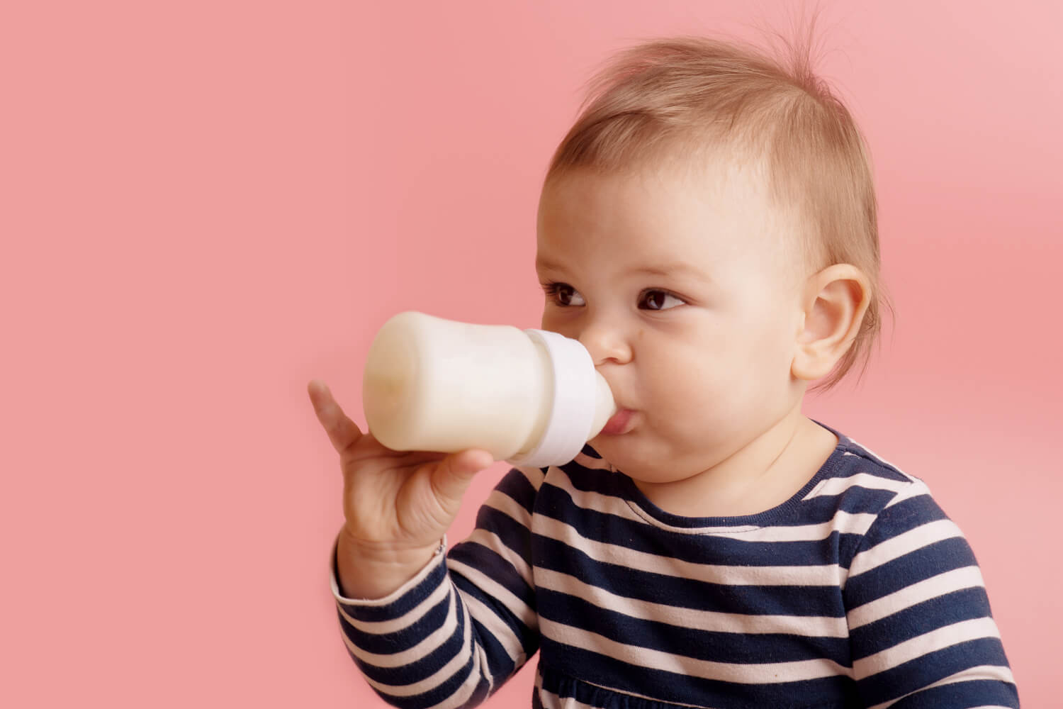baby drinking soy milk