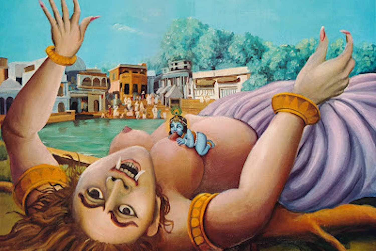 The Death of Putana and lord Krishna
