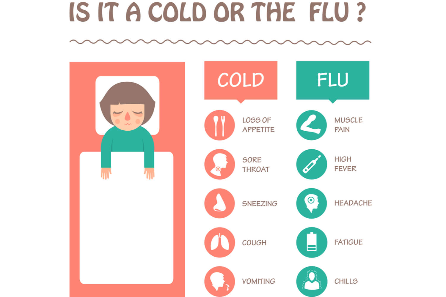 cold vs fly symptoms
