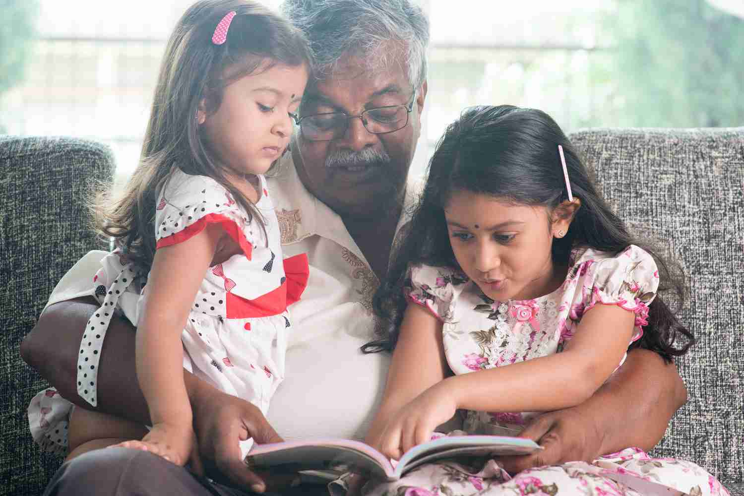 grandfather reading book