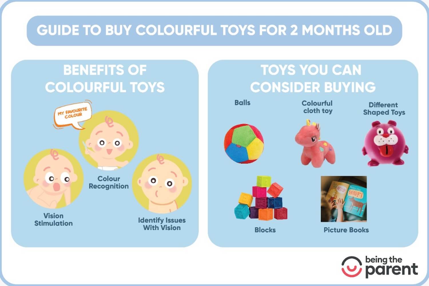 Colorful toys for 2 month old