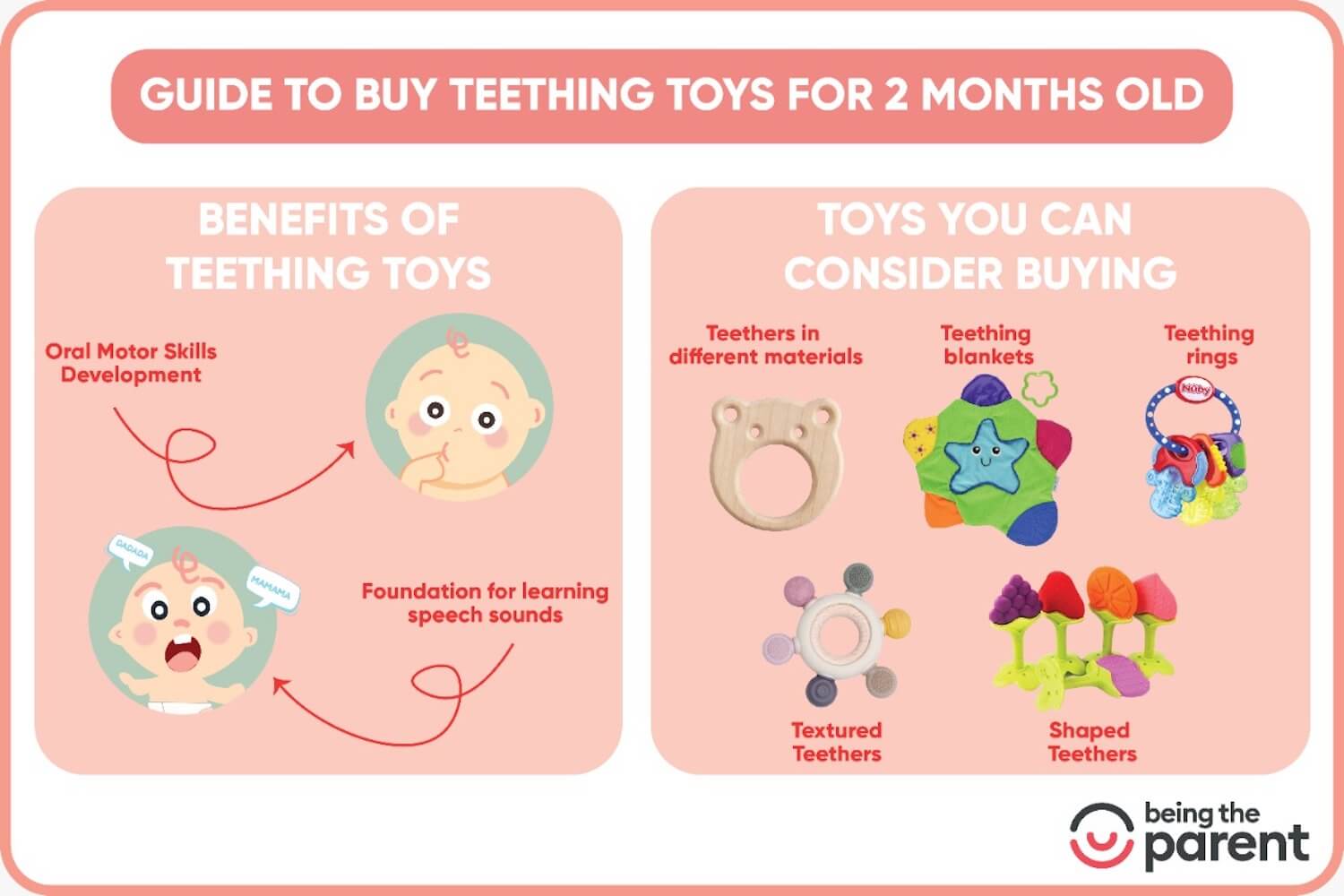 Teething toy for 2 month old