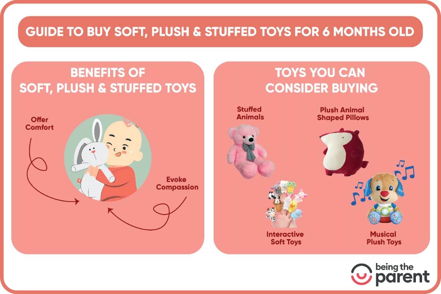 soft plush stuffed toy for 6 month old