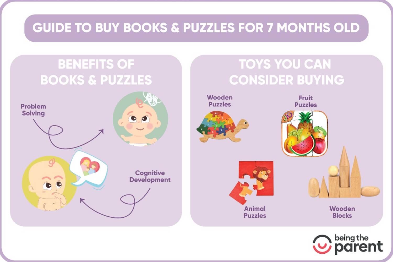 books and puzzle for 7 month baby
