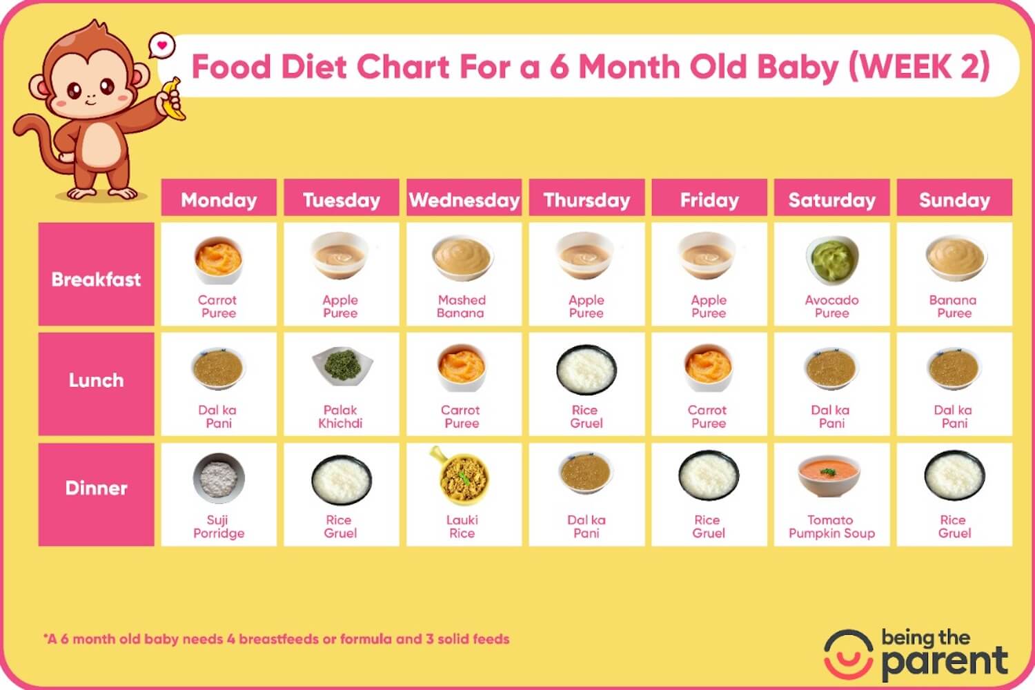 6 Month Baby Food - What to Give, What Not to Give and Sample Schedule ...