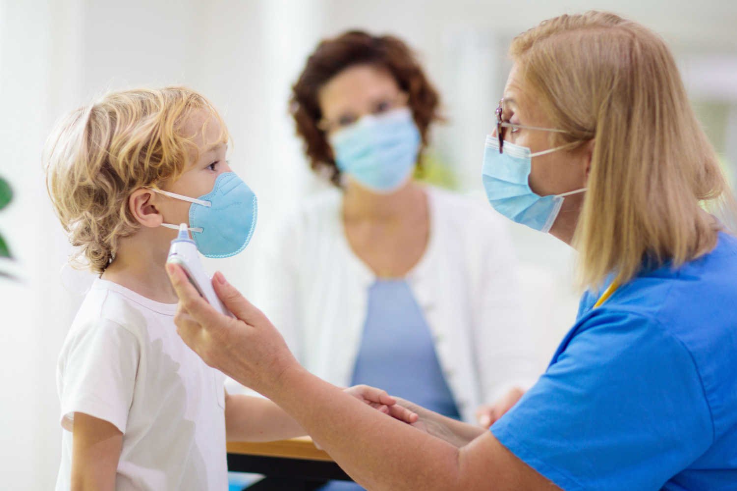 sick child with doctor