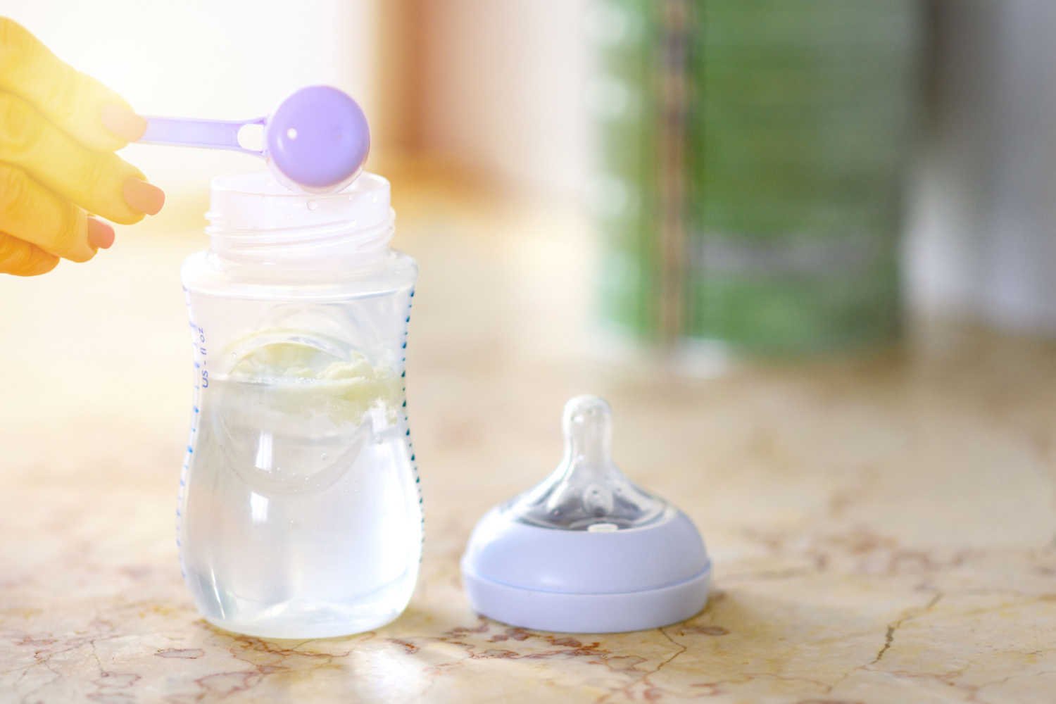 preparing homemade baby formula