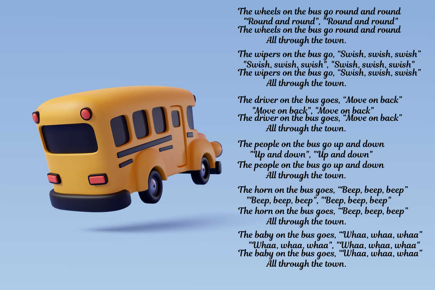 Lyrics of the Rhyme Wheels on the Bus