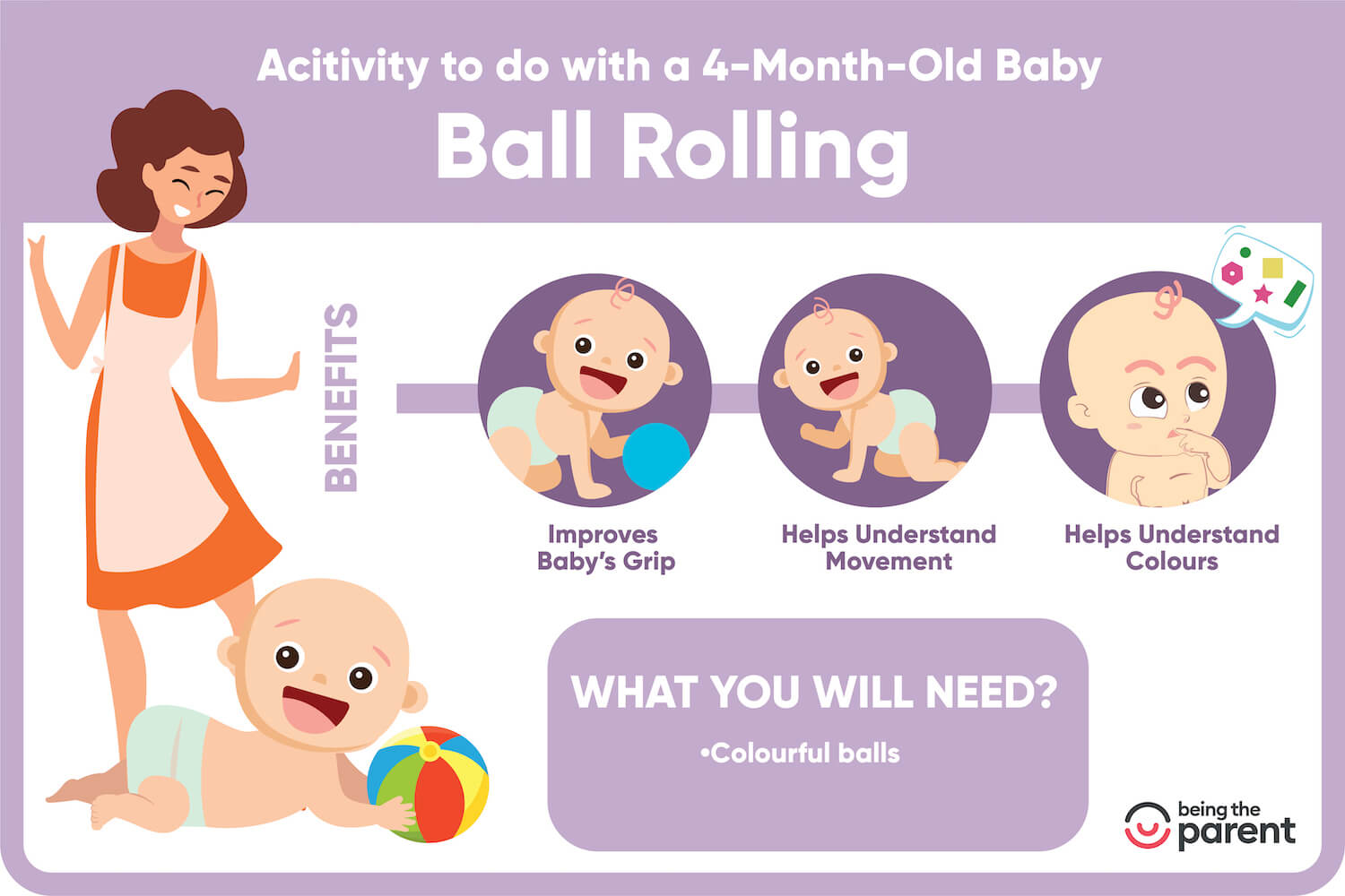 ball rolling -Activities For A 4 Month Old Baby