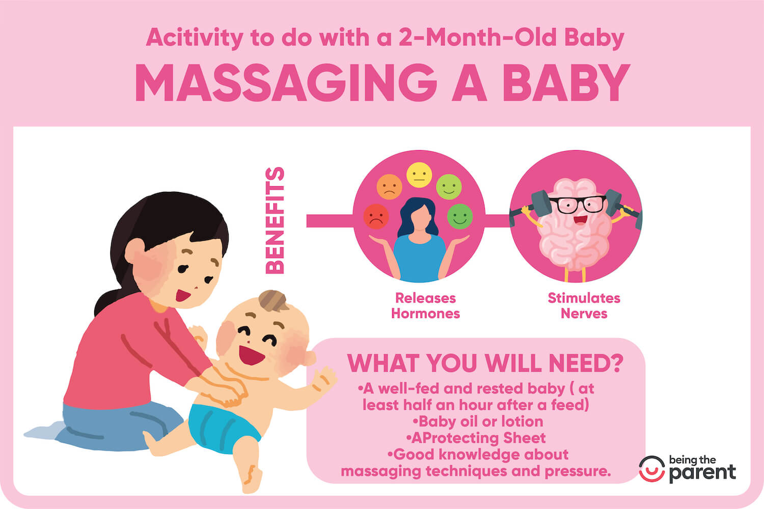 massaging a baby