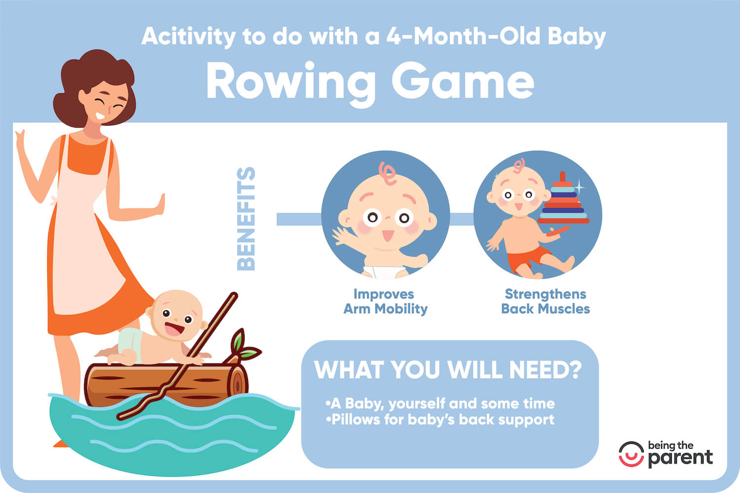 rowing game- Activities For A 4 Month Old Baby