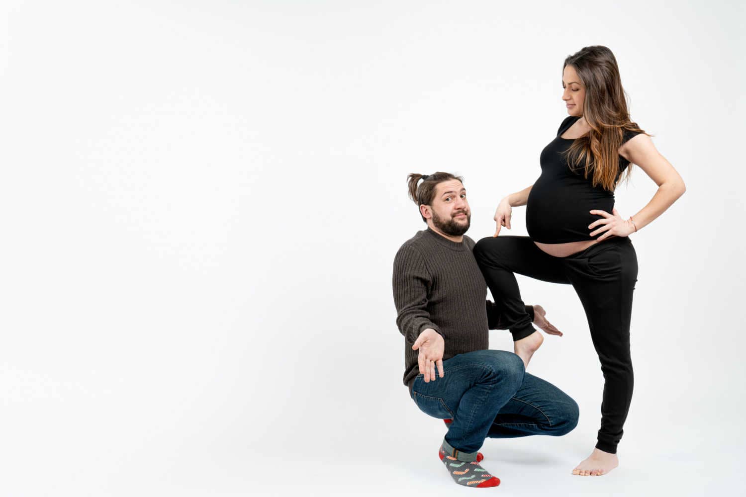 Help your partner elevate her legs