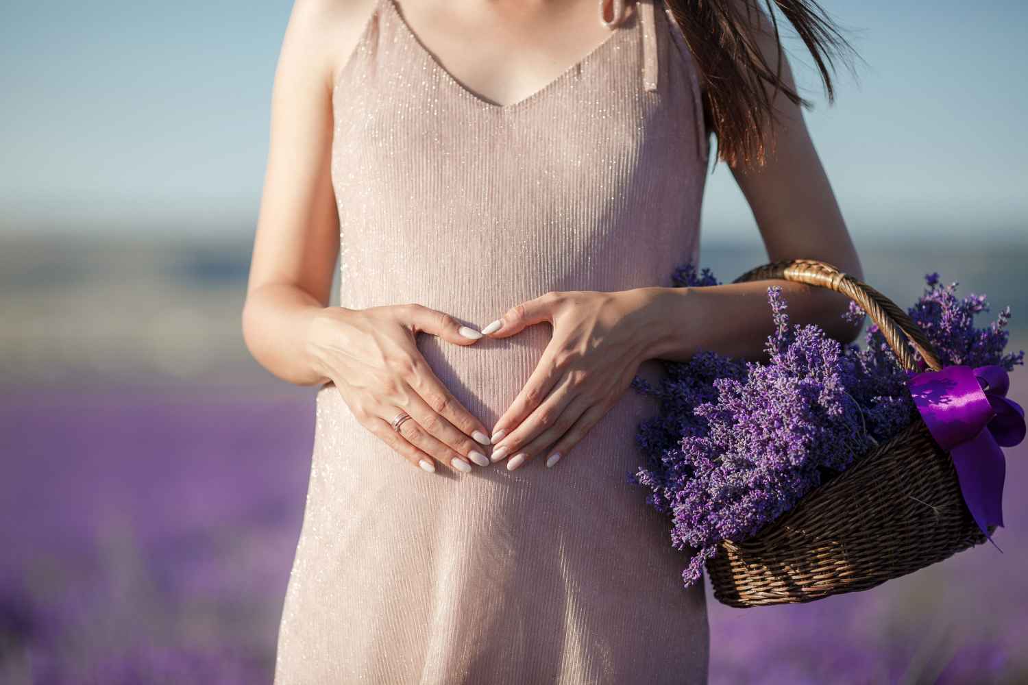 pregnant woman in lavender field