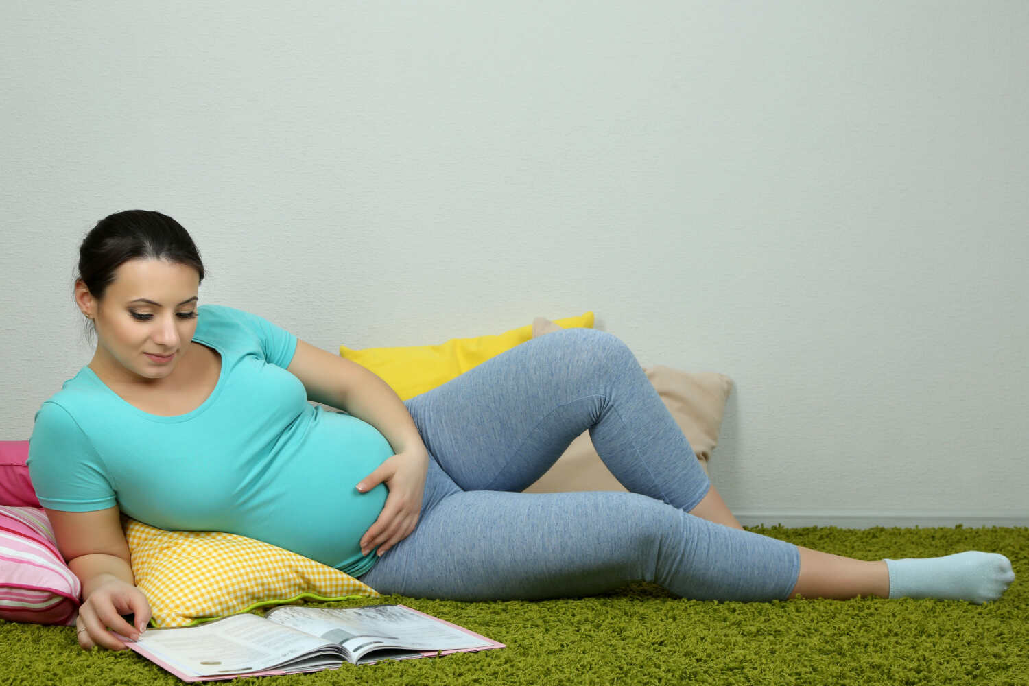 pregnant woman wearing socks