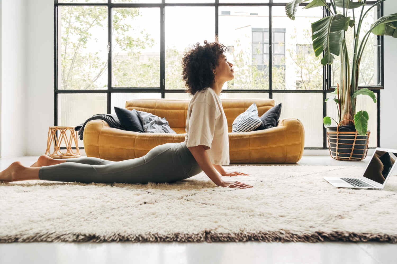 woman doing yoga