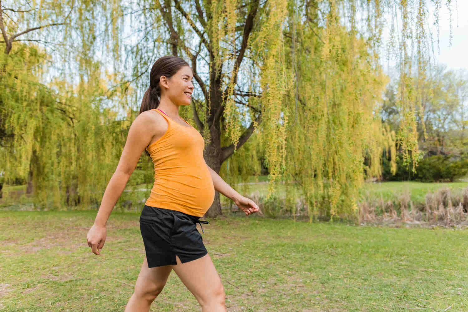 pregnant woman walking