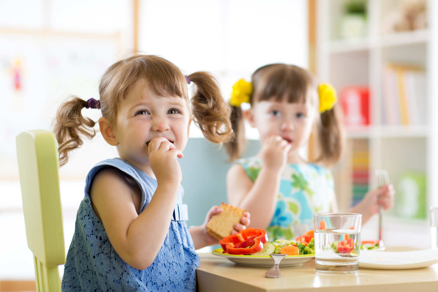 Toddlers eating