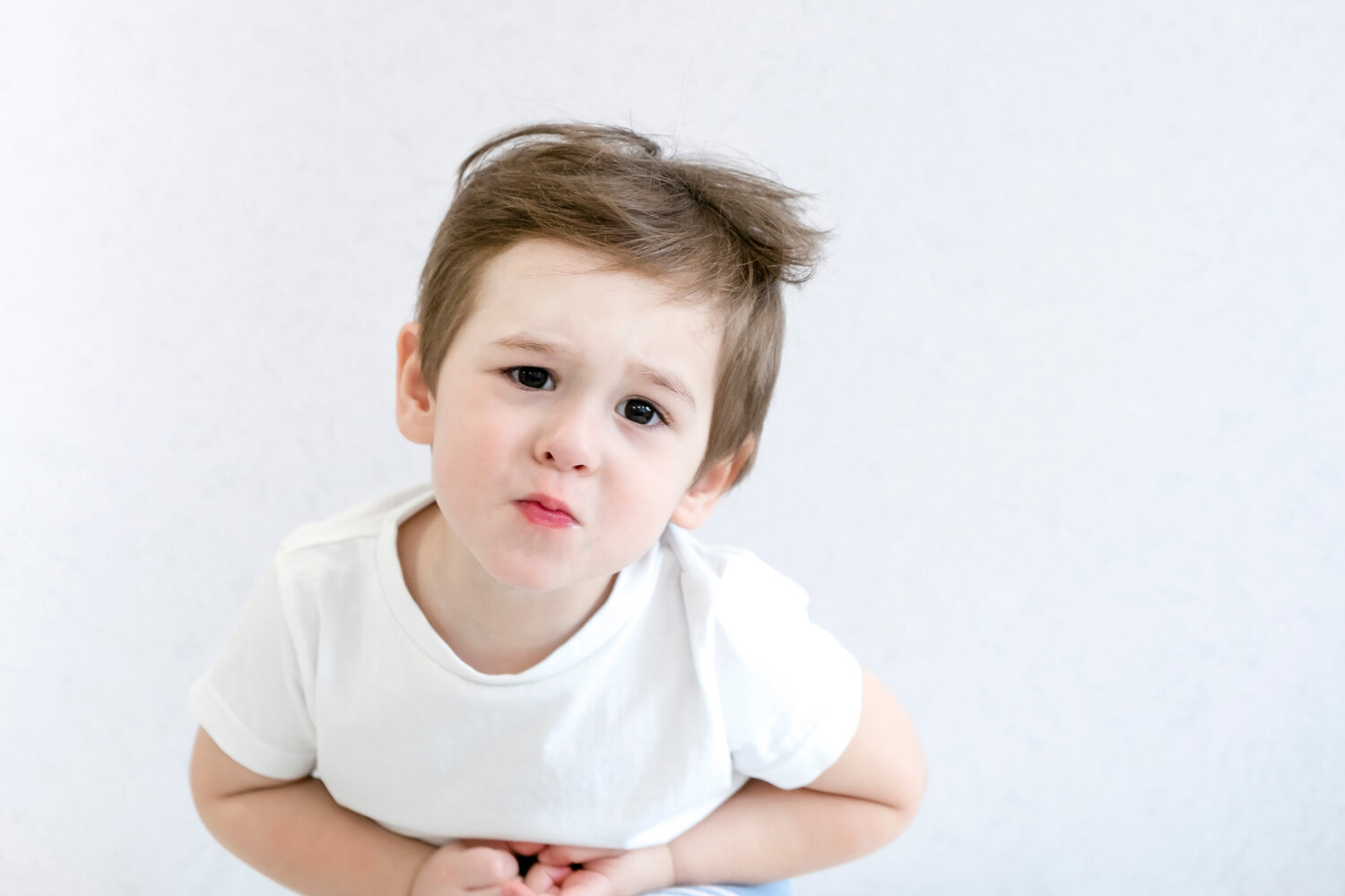 A toddler suffering from constipation