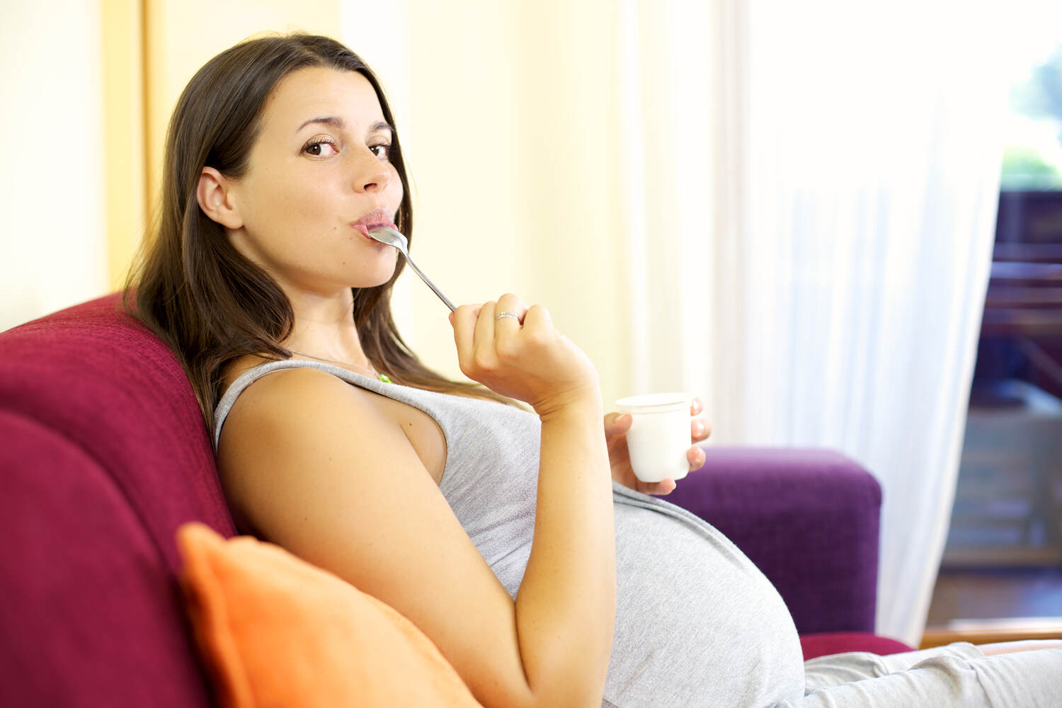 pregnant woman eating