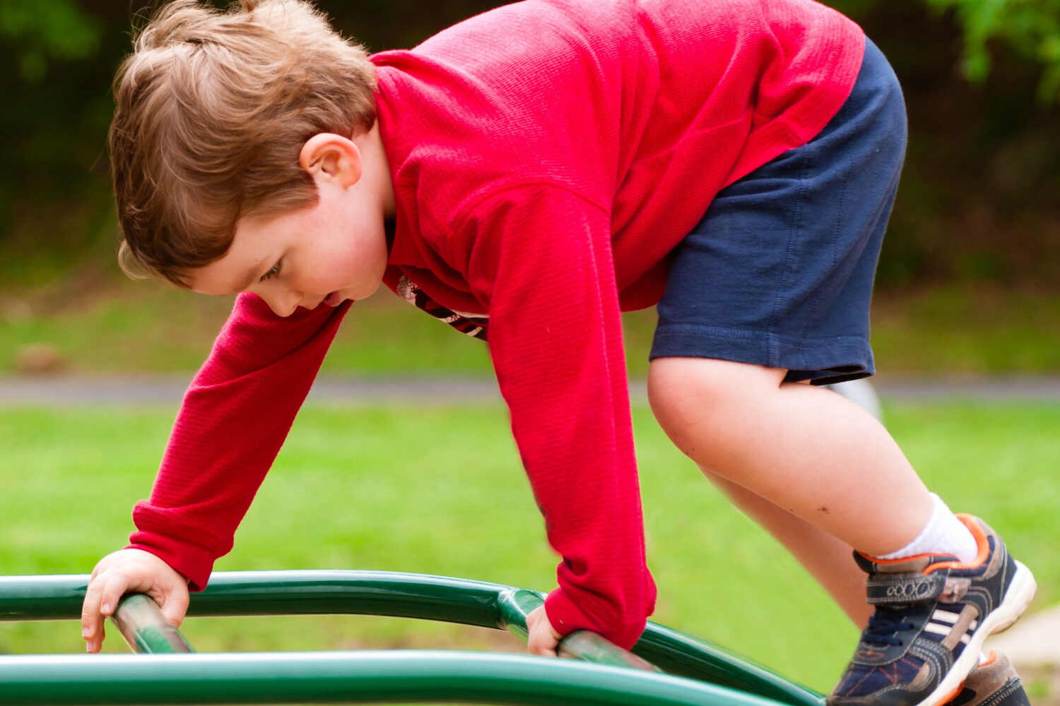 A toddler playing