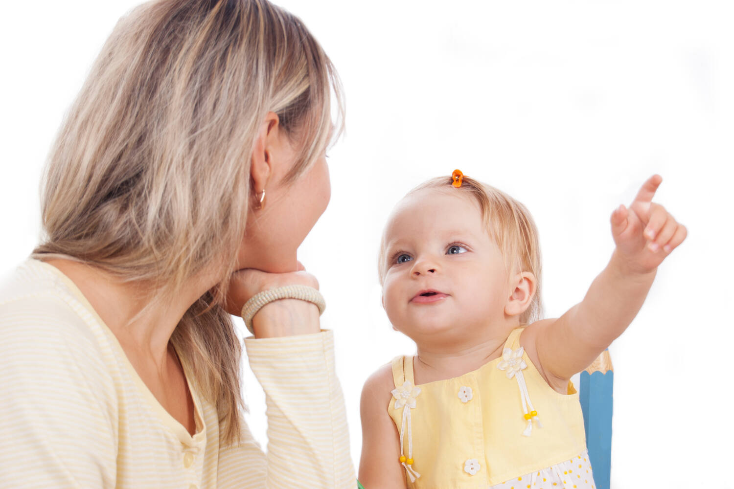 A mother talking to her daughter