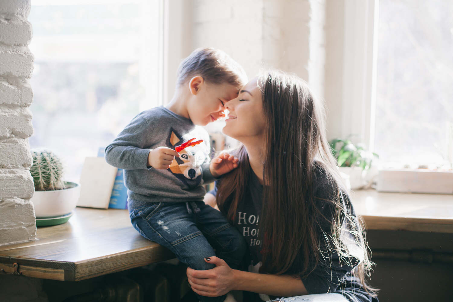 A mother and her toddler