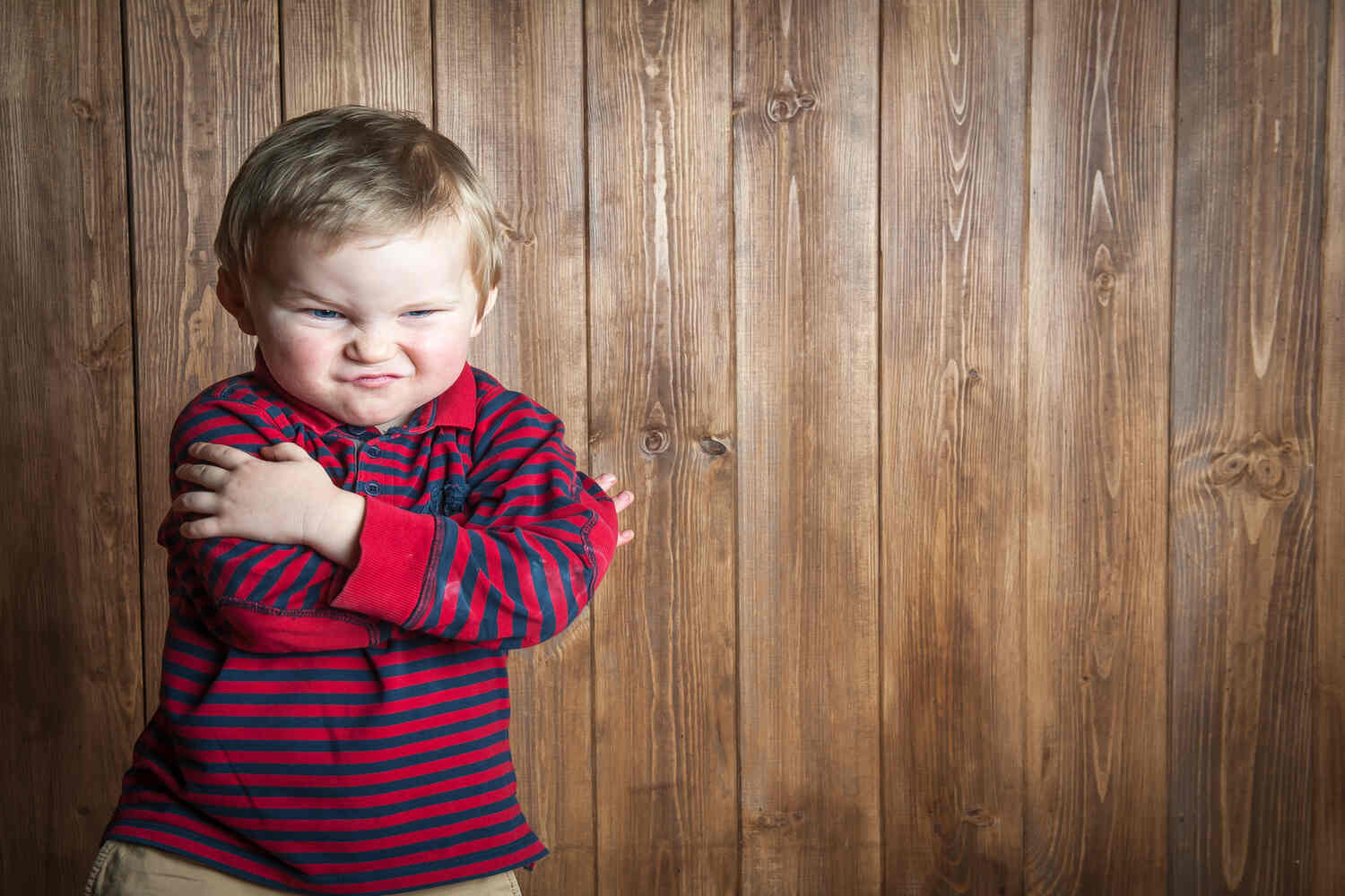 An angry toddler boy 