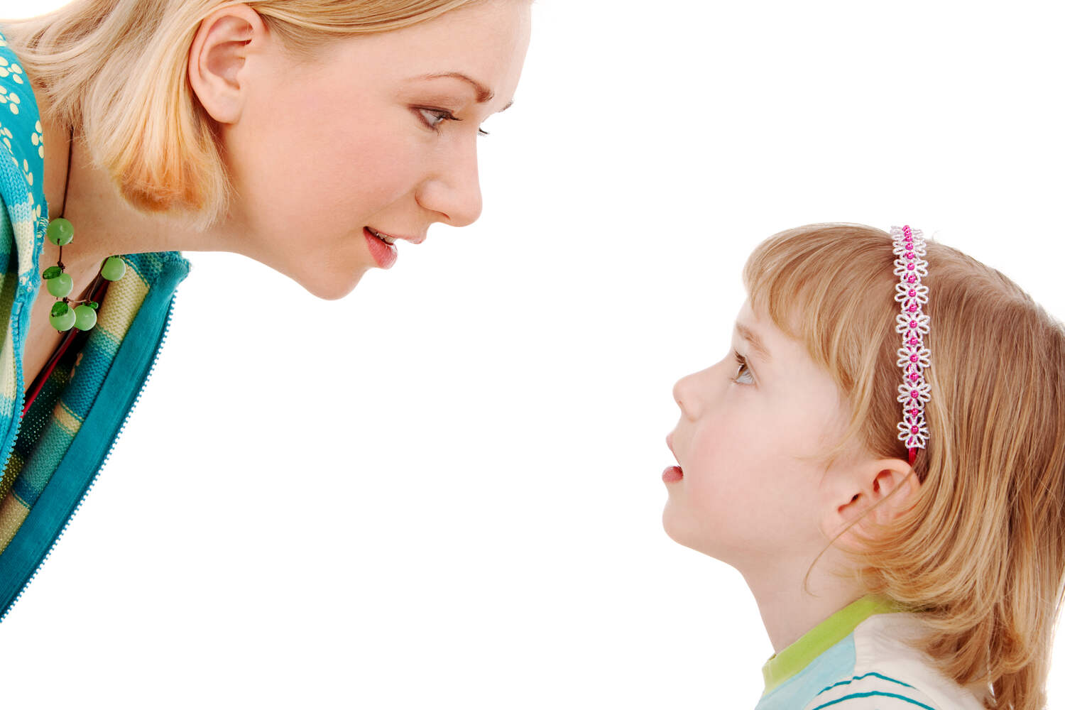 Teach your child to look into the eyes of the other person while talking