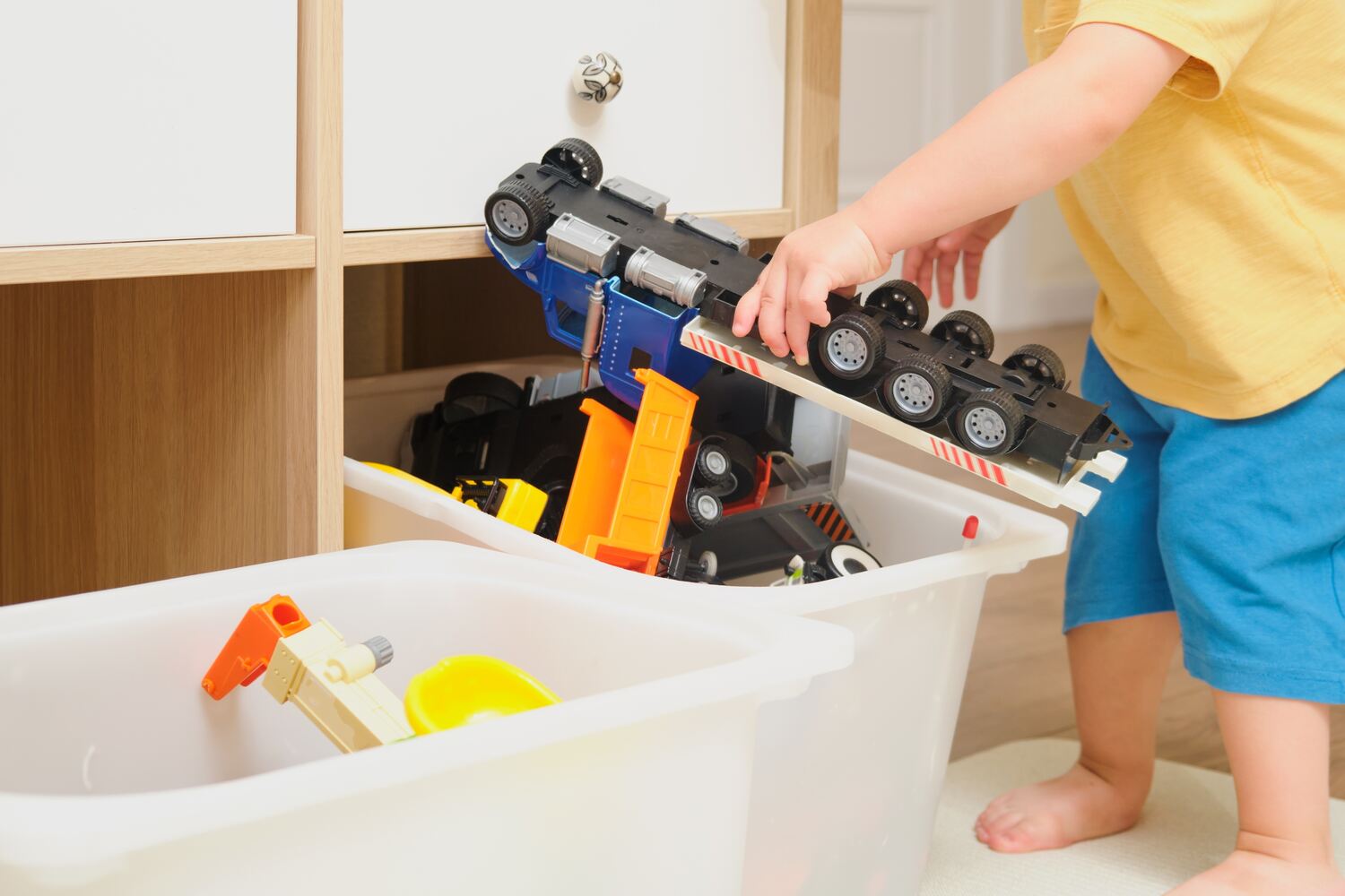 Teach your toddler to clean their toys etc.