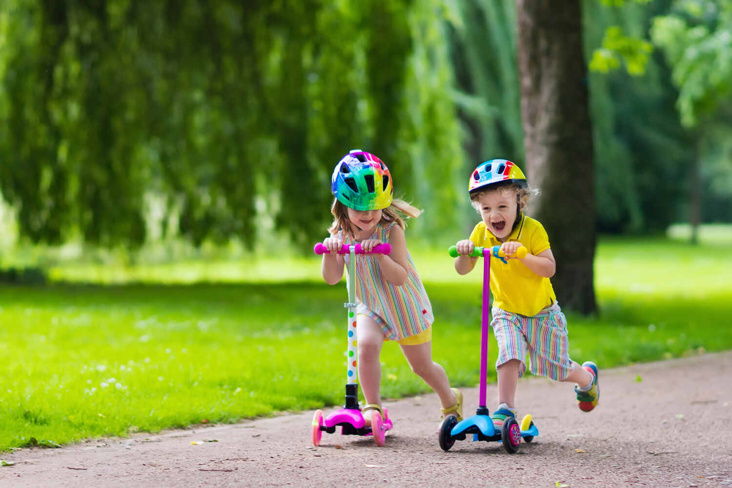 Make your toddler  wear a helmet while riding a bike or scooter