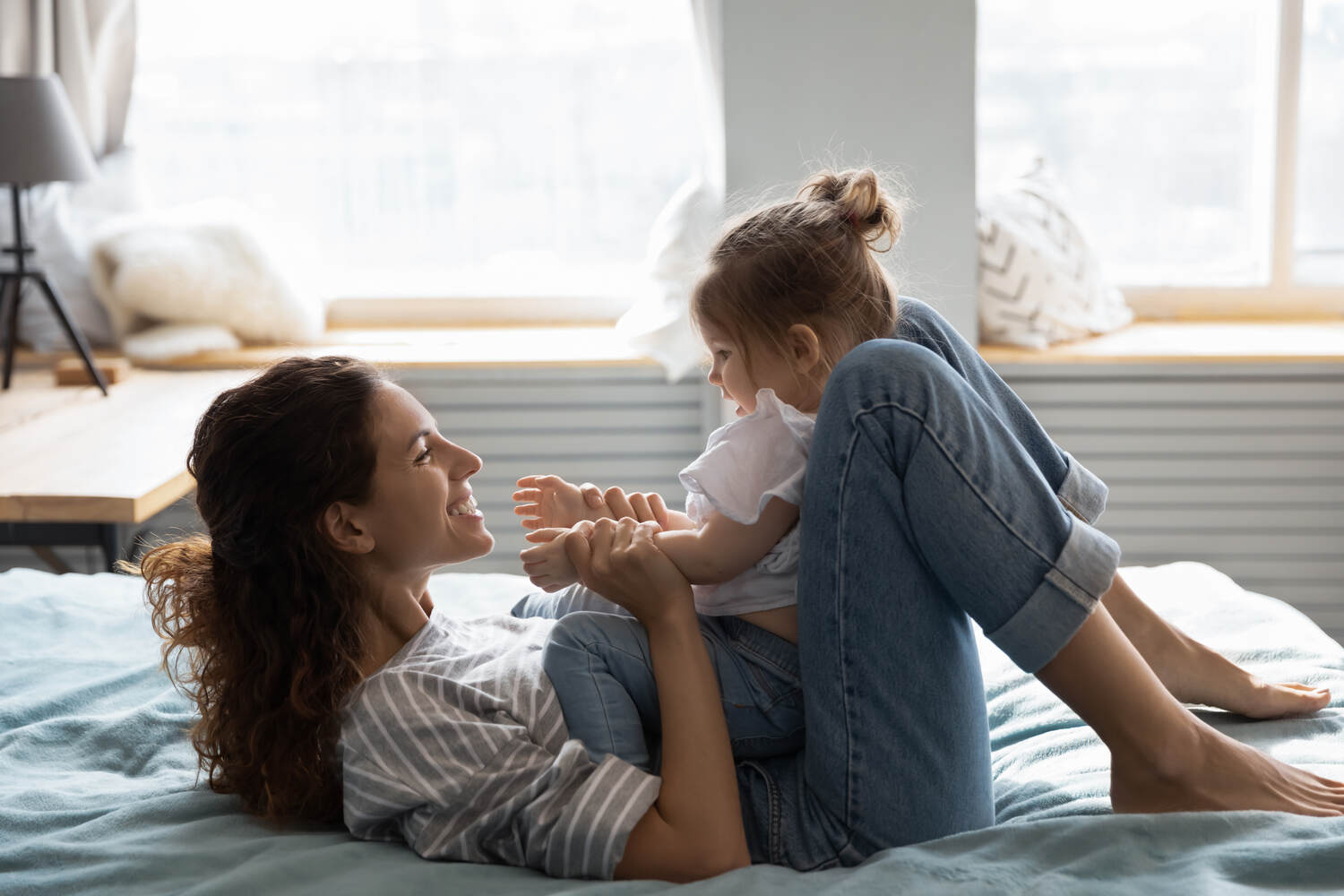 Mother spending time with her toddler